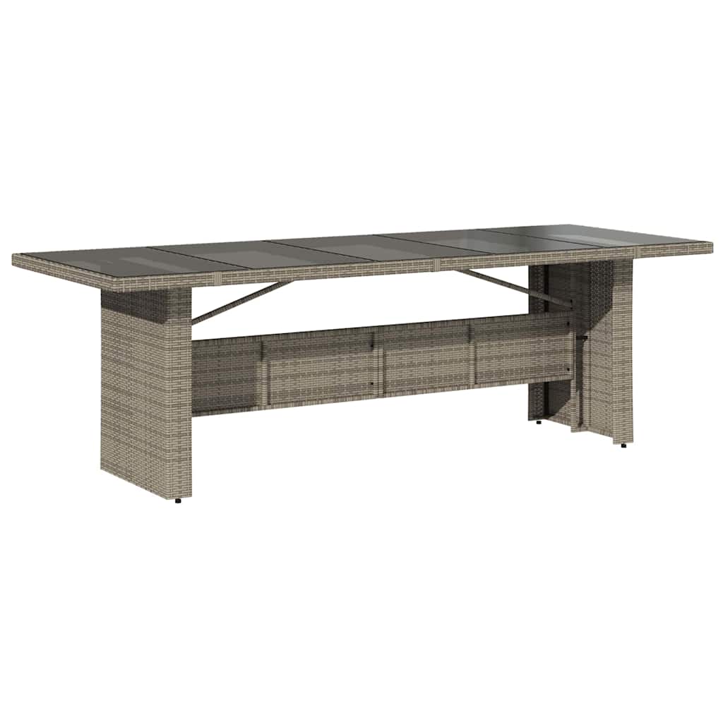 Vrtni set za objed 9 kom. Siva poliratan 240 x 90 x 75 cm