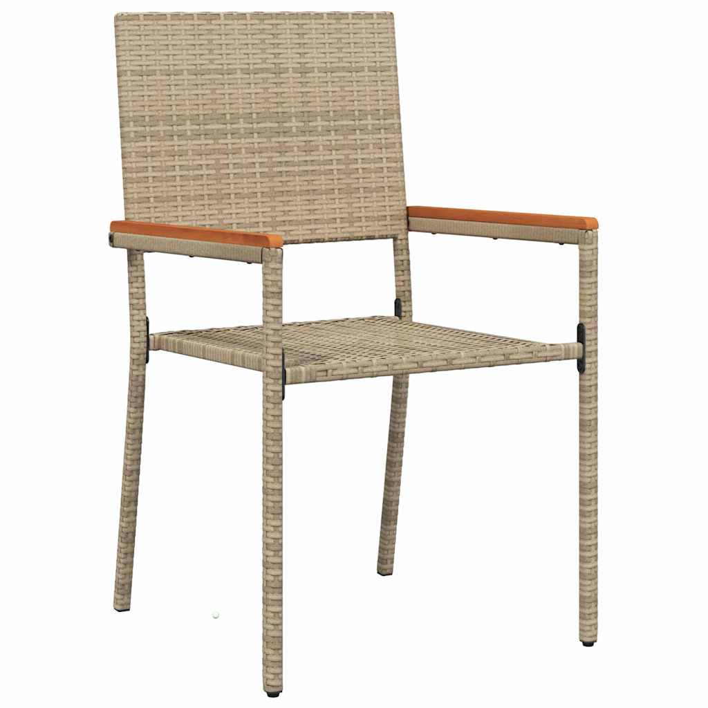 Vrtni set za objed 9 kom. Bež poliratan 240 x 90 x 75 cm