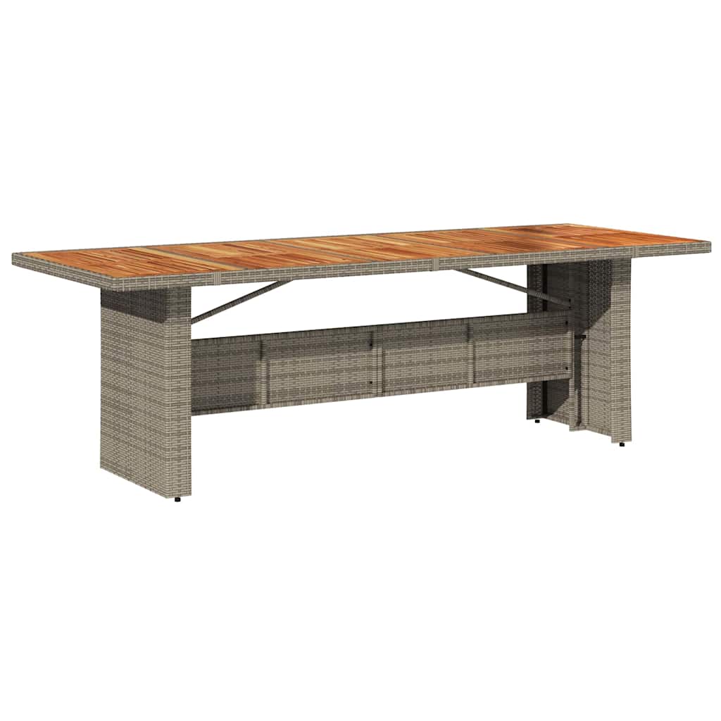 Vrtni set za objed 9 kom. Siva poliratan 240 x 90 x 75 cm