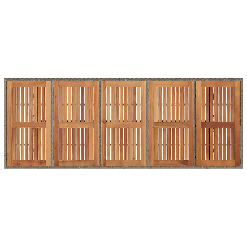 Vrtni set za objed 9 kom. Siva poliratan 240 x 90 x 75 cm