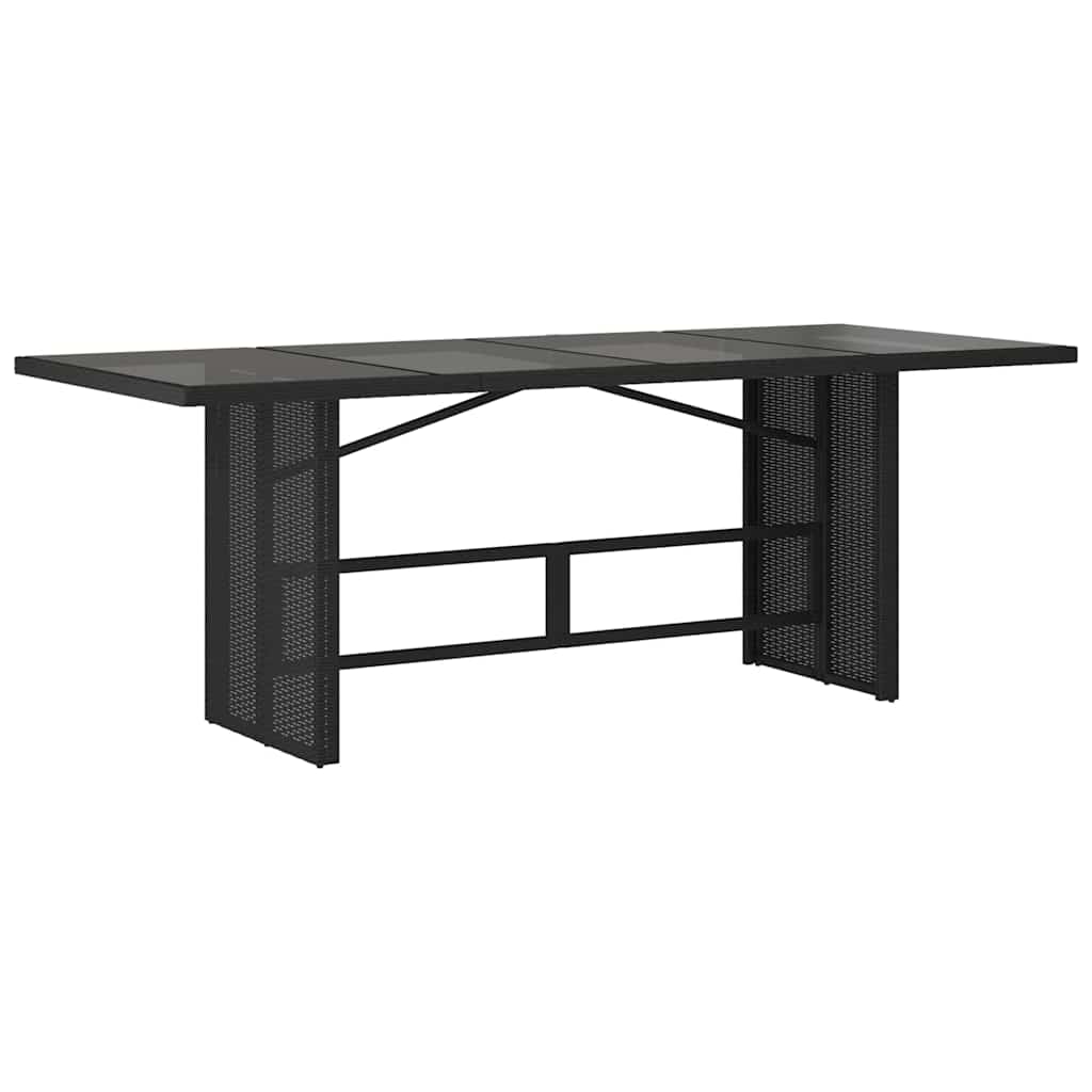 Vrtni set za objed 9 kom. Crna poliratan 190 x 80 x 75 cm