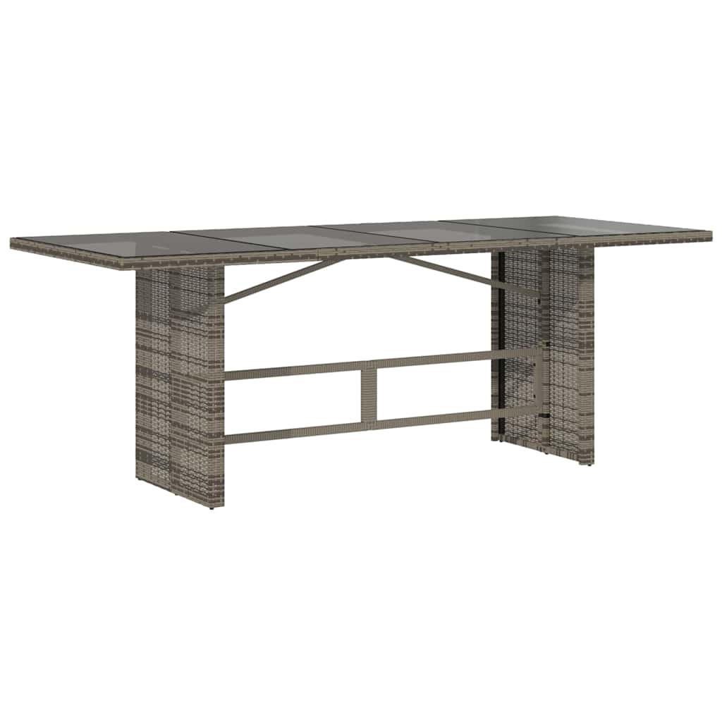 Vrtni set za objed 9 kom. Siva poliratan 190 x 80 x 75 cm