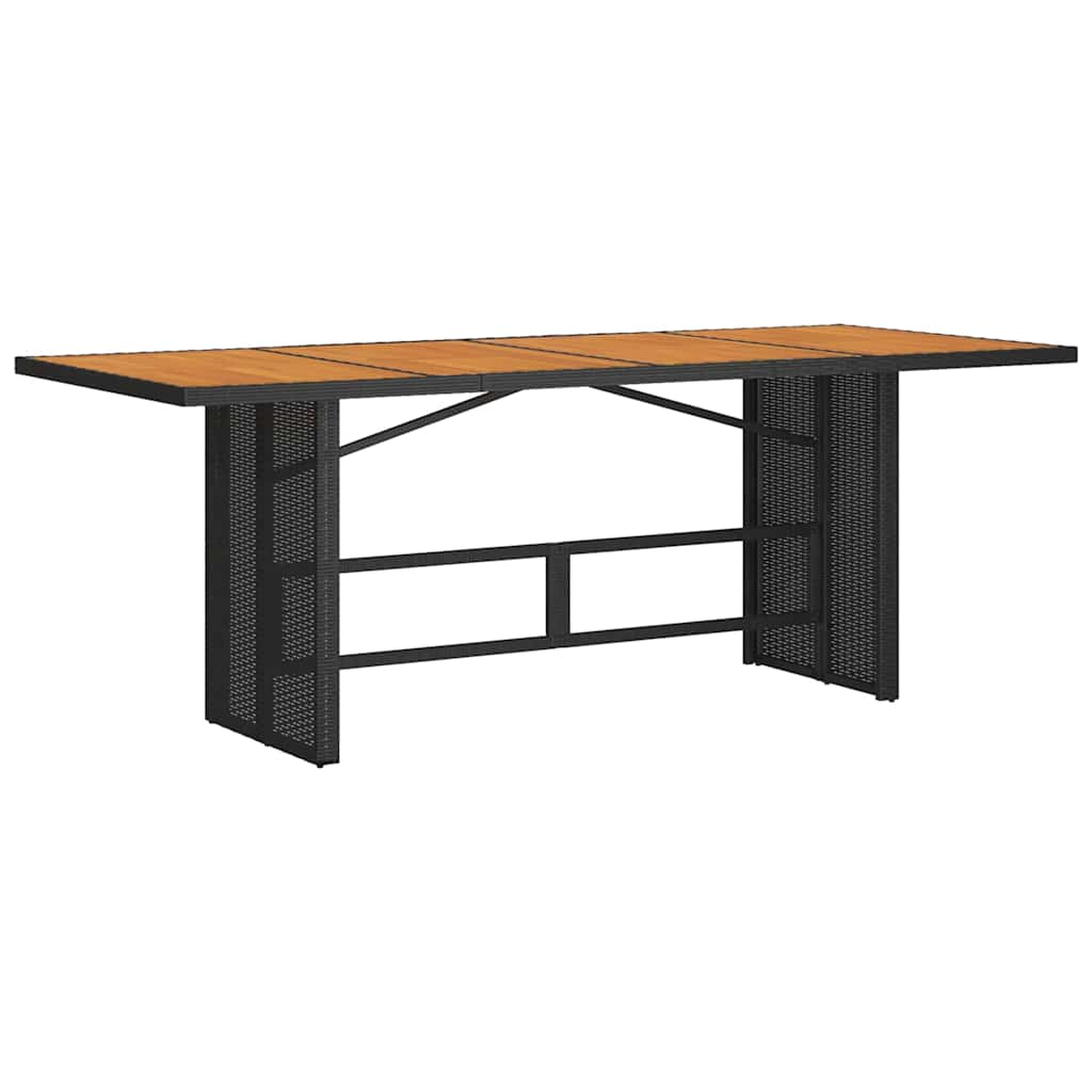 Vrtni set za objed 9 kom. Crna poliratan 190 x 80 x 75 cm