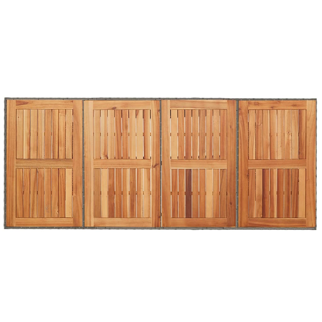 Vrtni set za objed 9 kom. Siva poliratan 190 x 80 x 75 cm