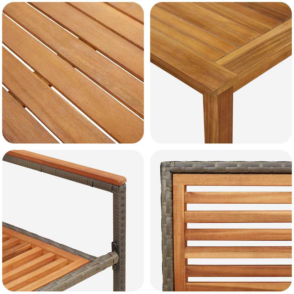 Vrtni set za objed 5 kom. Siva Čvrsto drvo akacije 85 x 85 x 74 cm