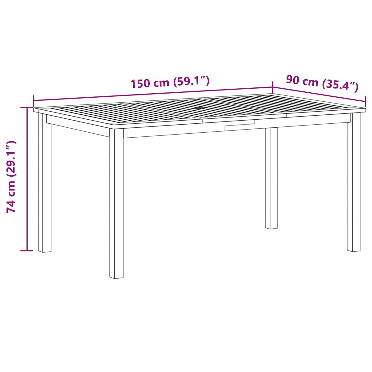 Vrtni set za objed 5 kom. Siva Čvrsto drvo akacije 150 x 90 x 74 cm