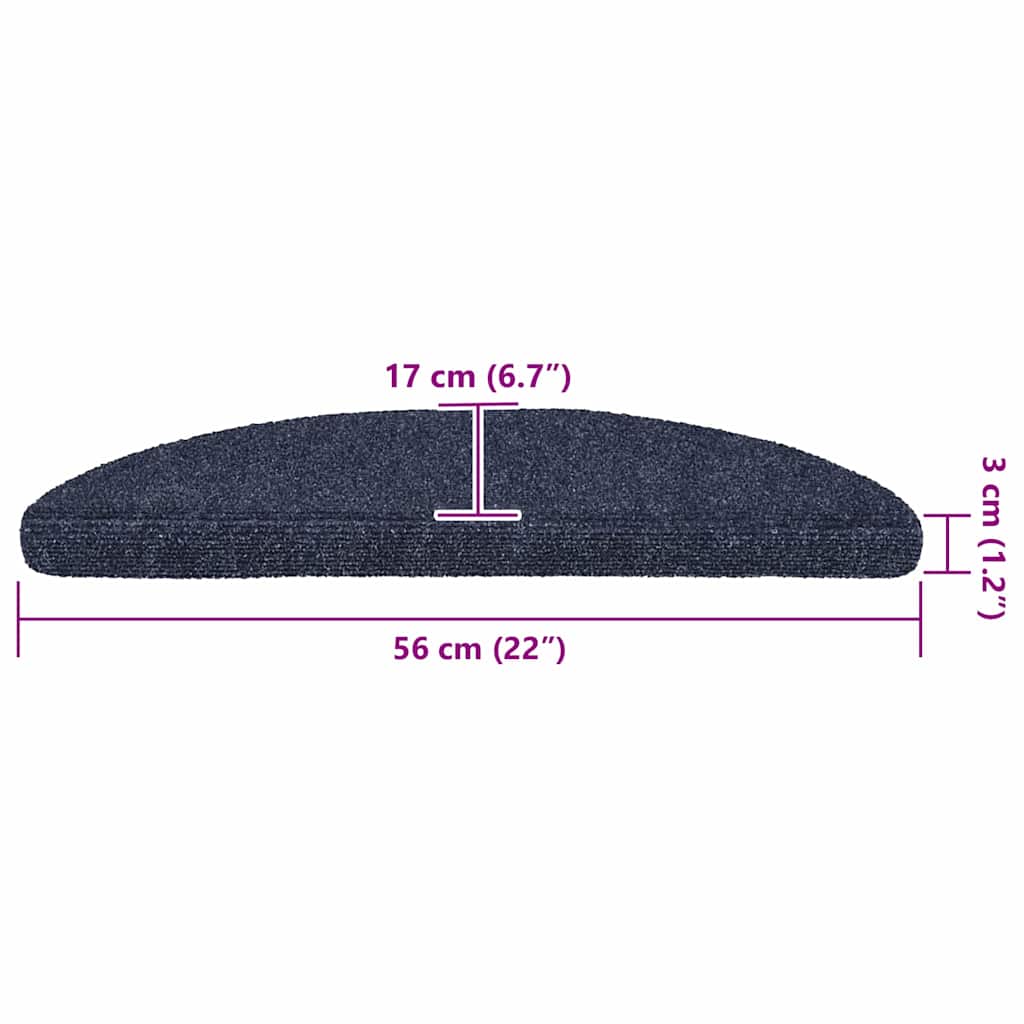 Prostirke za stepenice samoljepljive 20 kom 56x17x3 cm plave poluokrugle