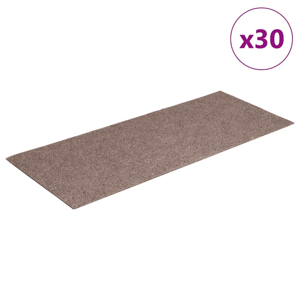 Prostirke za stepenice samoljepljive 30 kom 60x25 cm svijetlosmeđe pravokutne