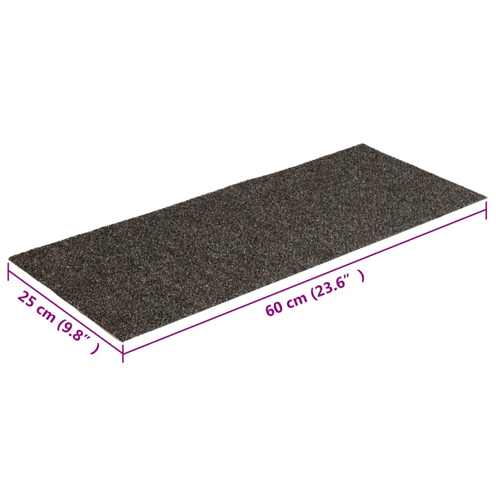 Prostirke za stepenice samoljepljive 30 kom 60x25 cm antracit pravokutne
