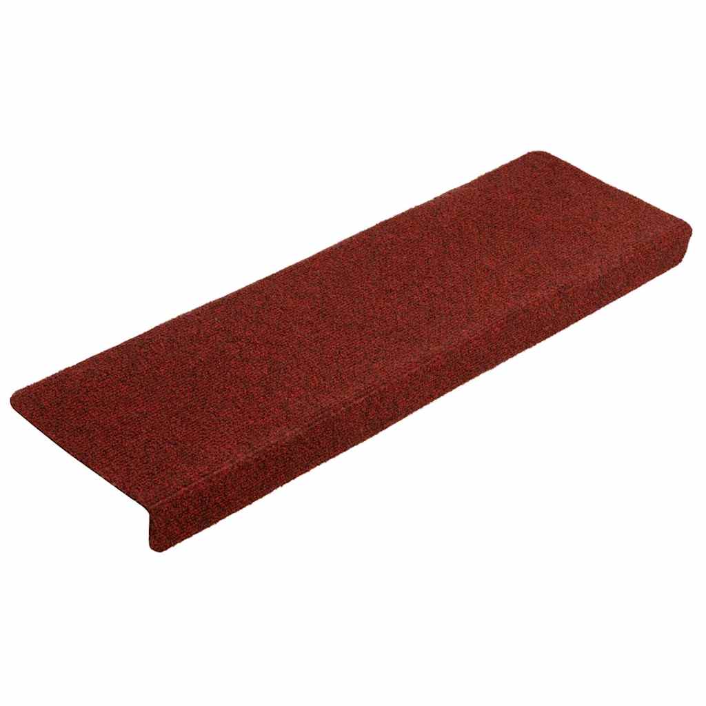 Prostirke za stepenice, samoljepljive, 20 kom., 65x21x4 cm, bordo crvene, pravokutni rub