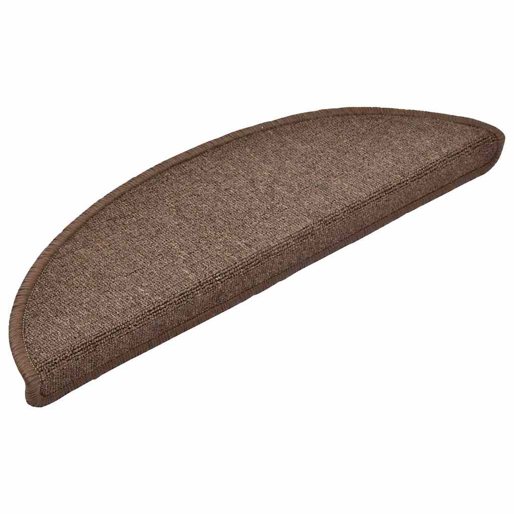 Prostirke za stepenice 30 kom 56x17x3 cm boje kave, poluokrugle
