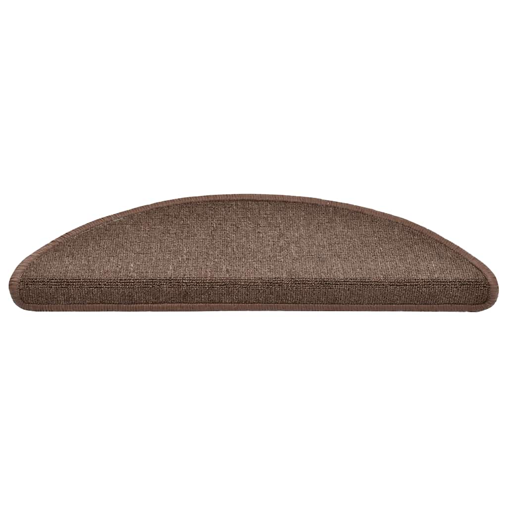 Prostirke za stepenice 30 kom 56x17x3 cm boje kave, poluokrugle