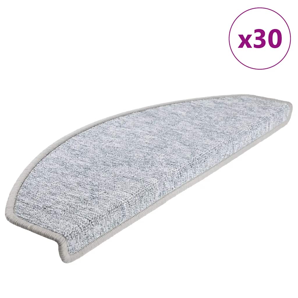 Prostirke za stepenice 30 kom 65x24x4 cm svijetlo sive poluokrugle velike