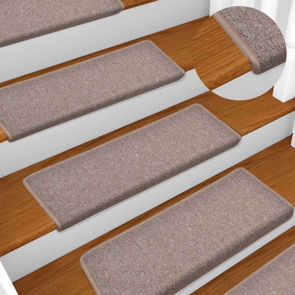 Prostirke za stepenice 30 kom 65x21x4 cm svijetlosmeđe pravokutne rubove