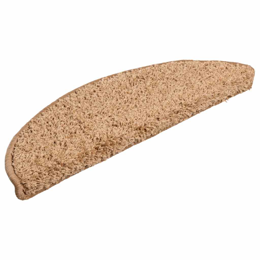 Prostirke za stepenice 30 kom 56x17x3 cm bež poluokrugle