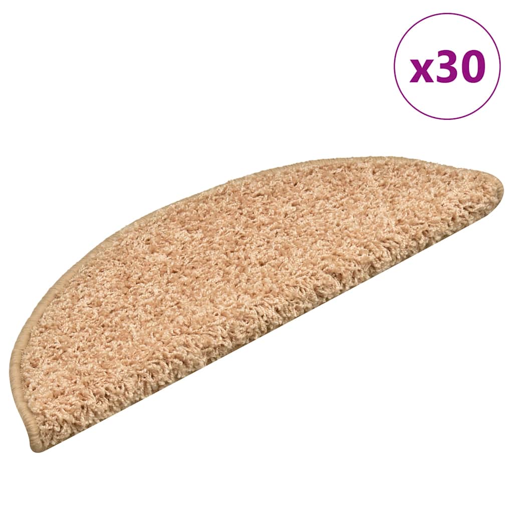 Prostirke za stepenice 30 kom 56x17x3 cm zlatne poluokrugle