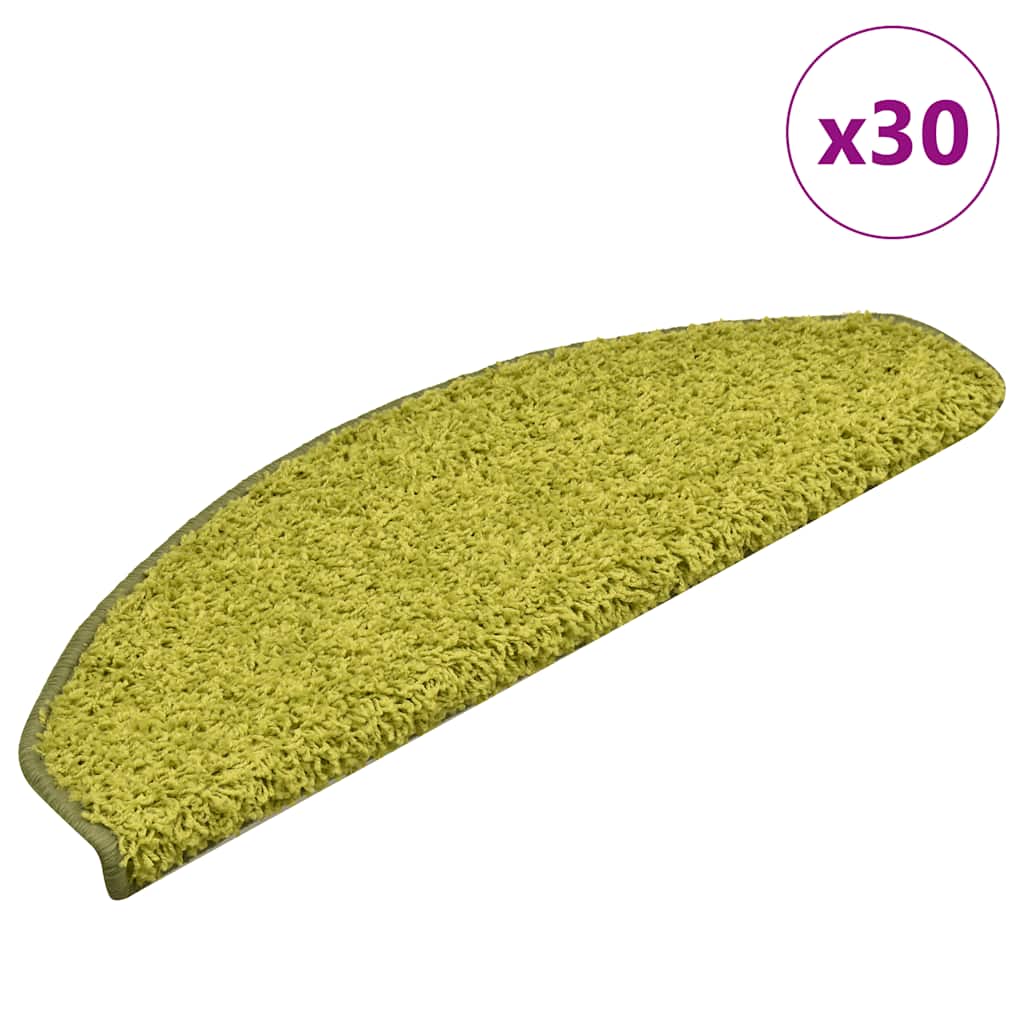 Prostirke za stepenice 30 kom 65x21x4 cm Zelene poluokrugle velike