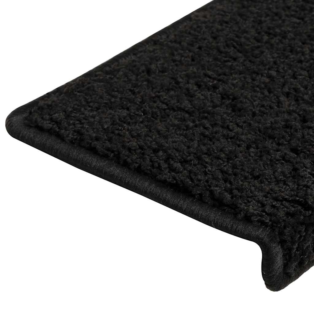 Prostirke za stepenice 30 kom 65x21x4 cm Crne pravokutne rubove