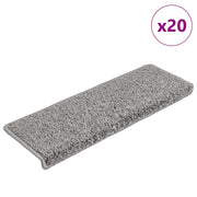 Prostirke za stepenice 20 kom 65x21x4 cm sive s pravokutnim rubom