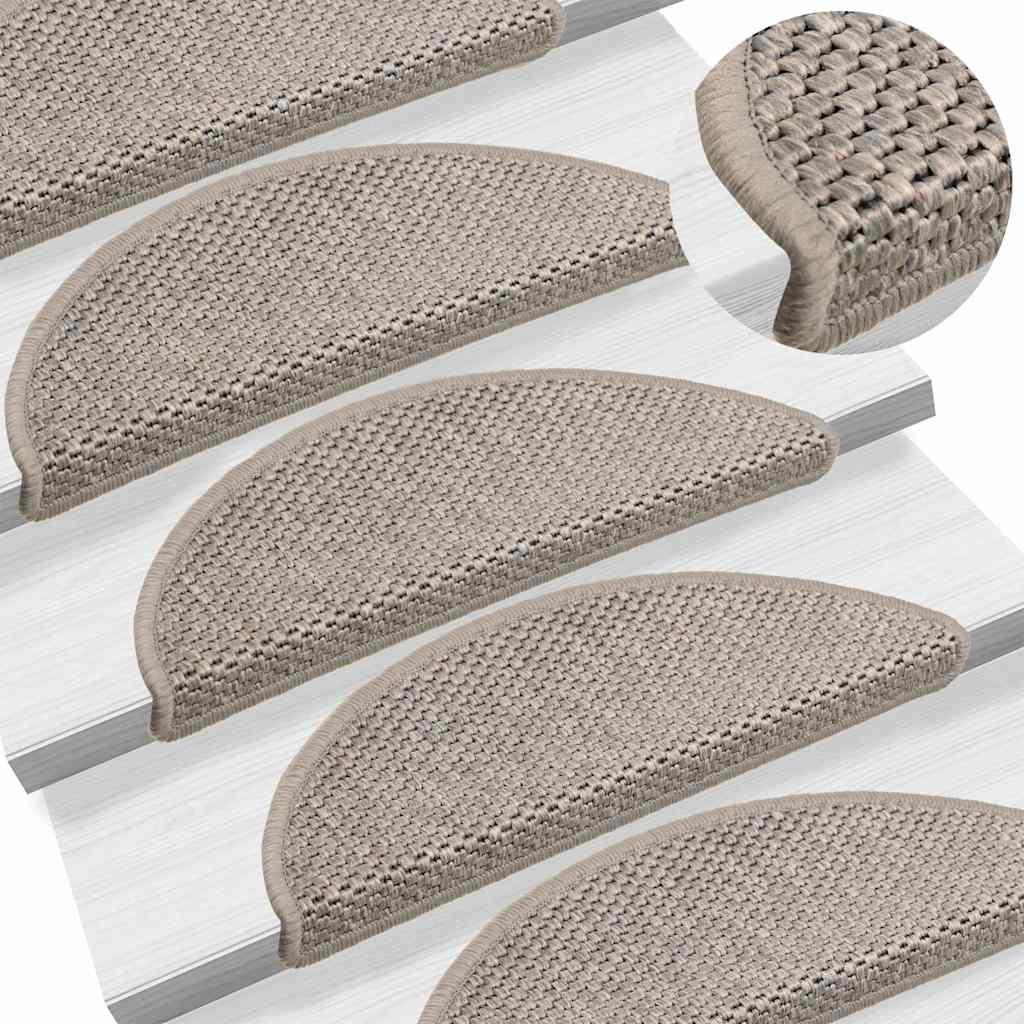 Prostirke za stepenice, samoljepljive, izgled sisala, 30 kom, 56x17x3 cm, srebrne