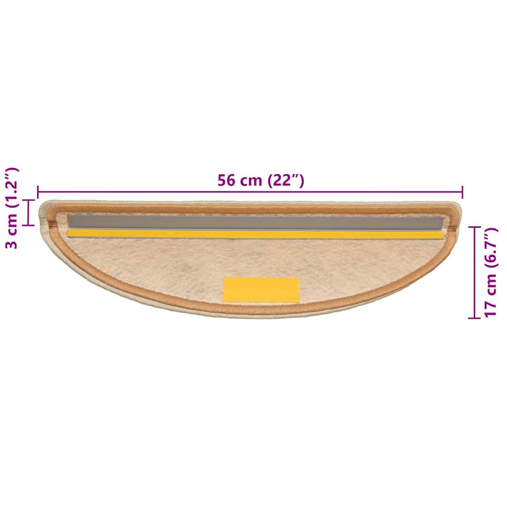 Prostirke za stepenice, samoljepljive, izgled sisala, 30 kom., 56x17x3 cm, sisal