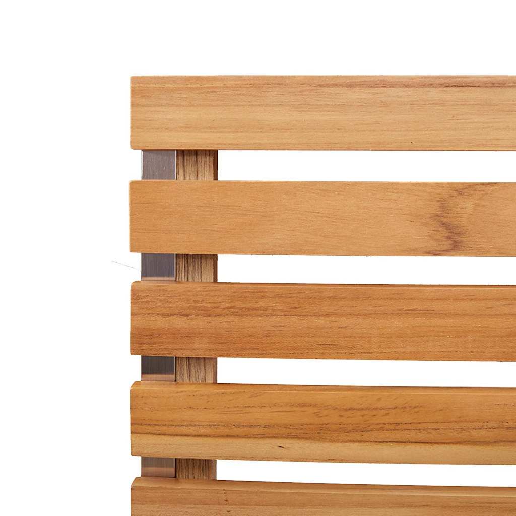 Vrtni set za objed 5 kom. Masivni teak drvo i nehrđajući čelik Smeđa 180 x 90 x 75 cm