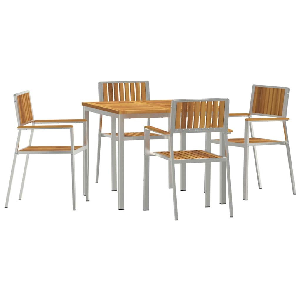 Vanjski set za objedovanje 5 pcs Smeđa Čvrsto drvo akacije