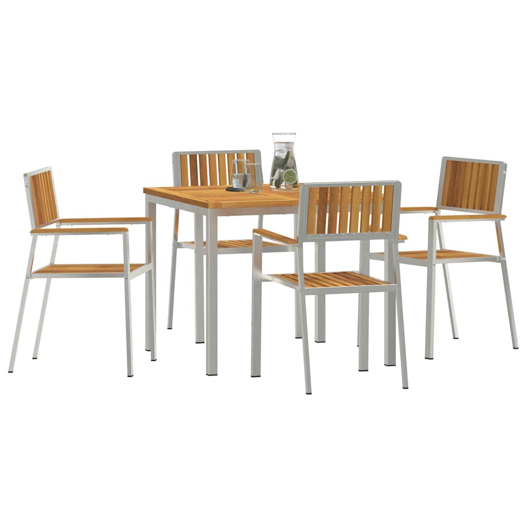 Vanjski set za objedovanje 5 pcs Smeđa Čvrsto drvo akacije