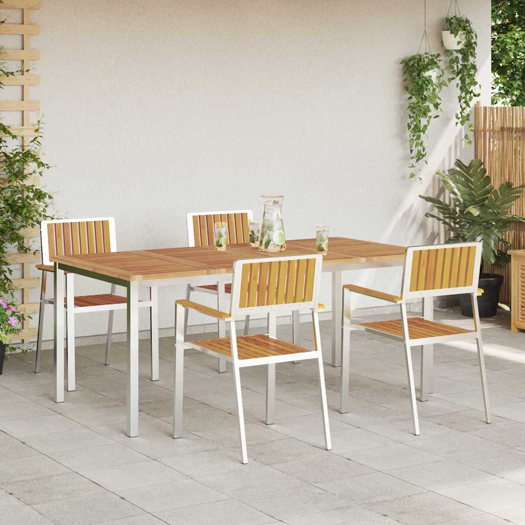 Vanjski set za objedovanje 5 pcs Smeđa Čvrsto drvo akacije