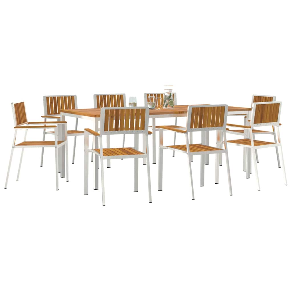 Vanjski set za objedovanje 9 pcs Smeđa Čvrsto drvo akacije