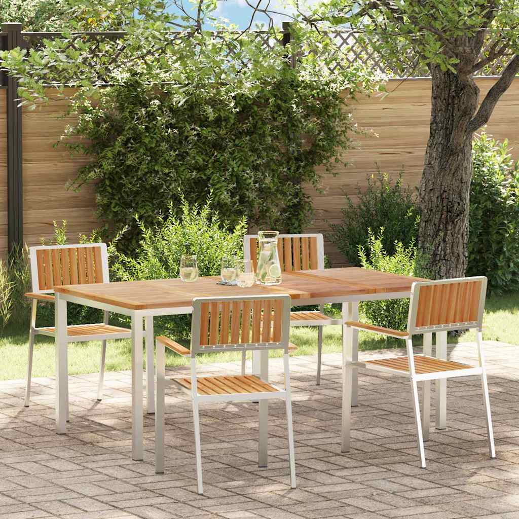 Vanjski set za objedovanje 5 pcs Smeđa Čvrsto teak drvo