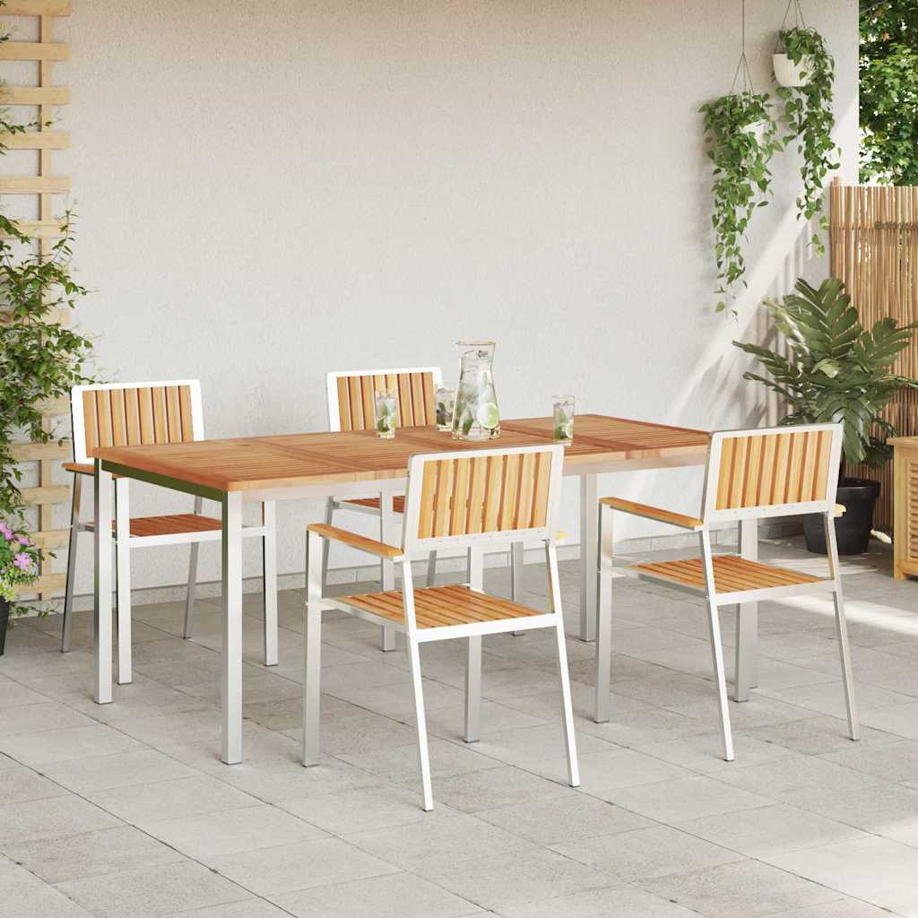 Vanjski set za objedovanje 5 pcs Smeđa Čvrsto teak drvo