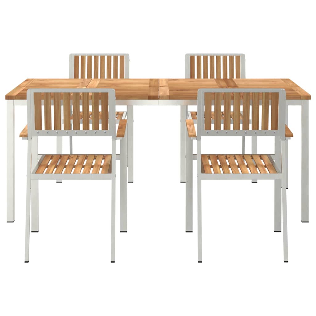 Vanjski set za objedovanje 5 pcs Smeđa Čvrsto teak drvo