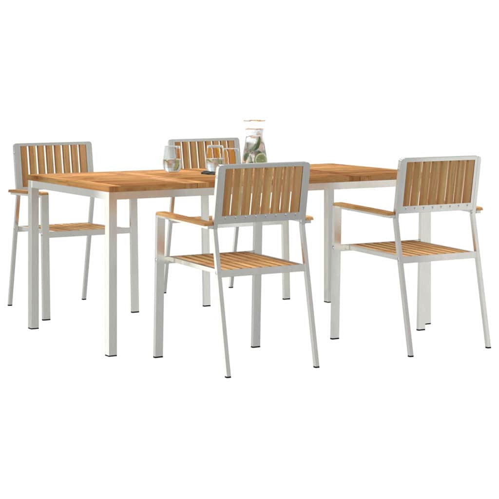 Vanjski set za objedovanje 5 pcs Smeđa Čvrsto teak drvo