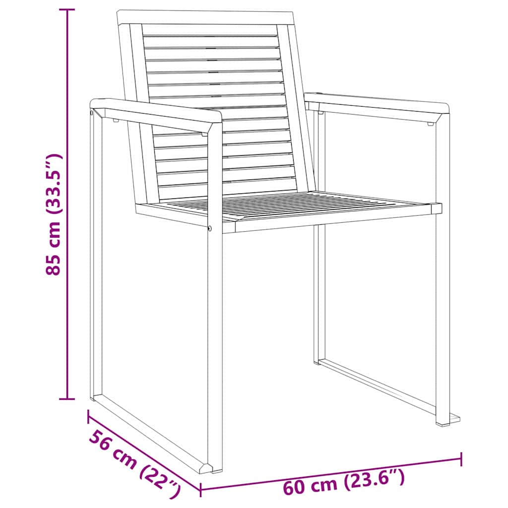 Vrtni set za objed 5 pcs Masivni teak drvo i nehrđajući čelik