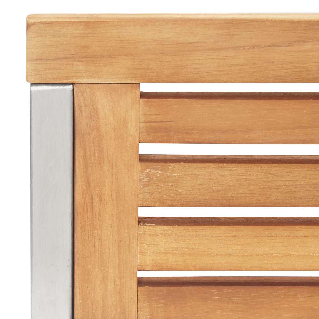 Vrtni set za objed 5 pcs Masivni teak drvo i nehrđajući čelik