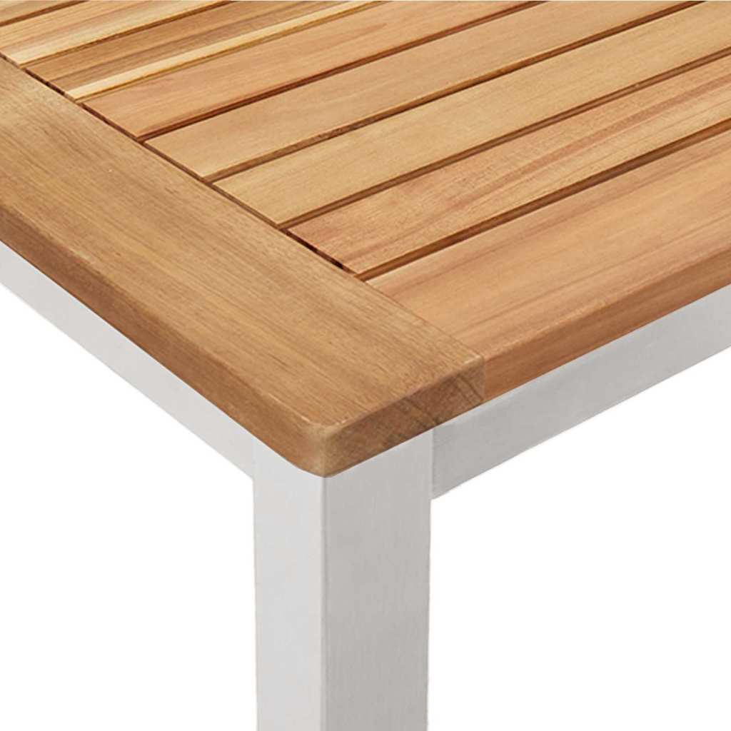 Vrtni set za objed 5 pcs Masivni teak drvo i nehrđajući čelik