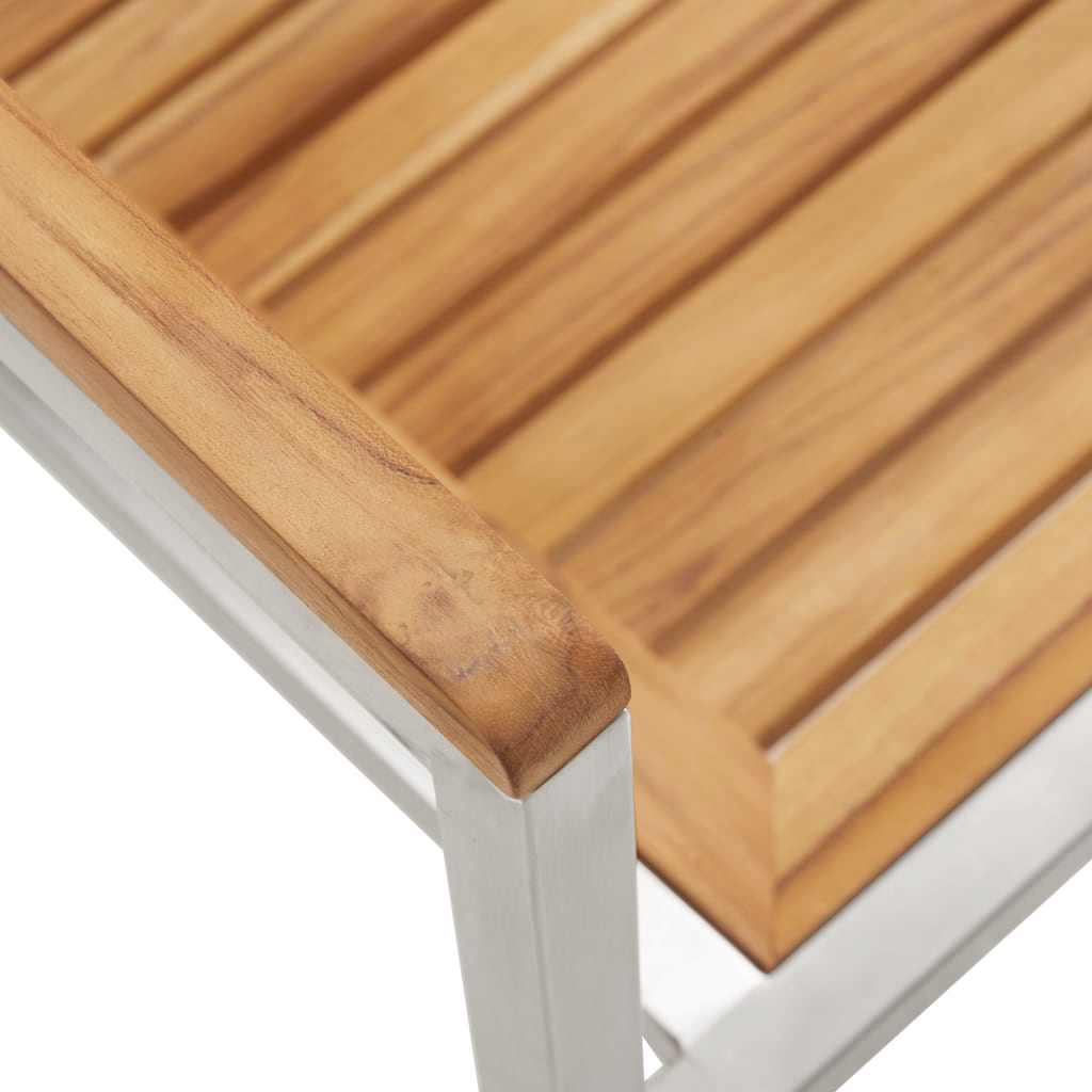 Vrtni set za objed 9 pcs Masivni teak drvo i nehrđajući čelik
