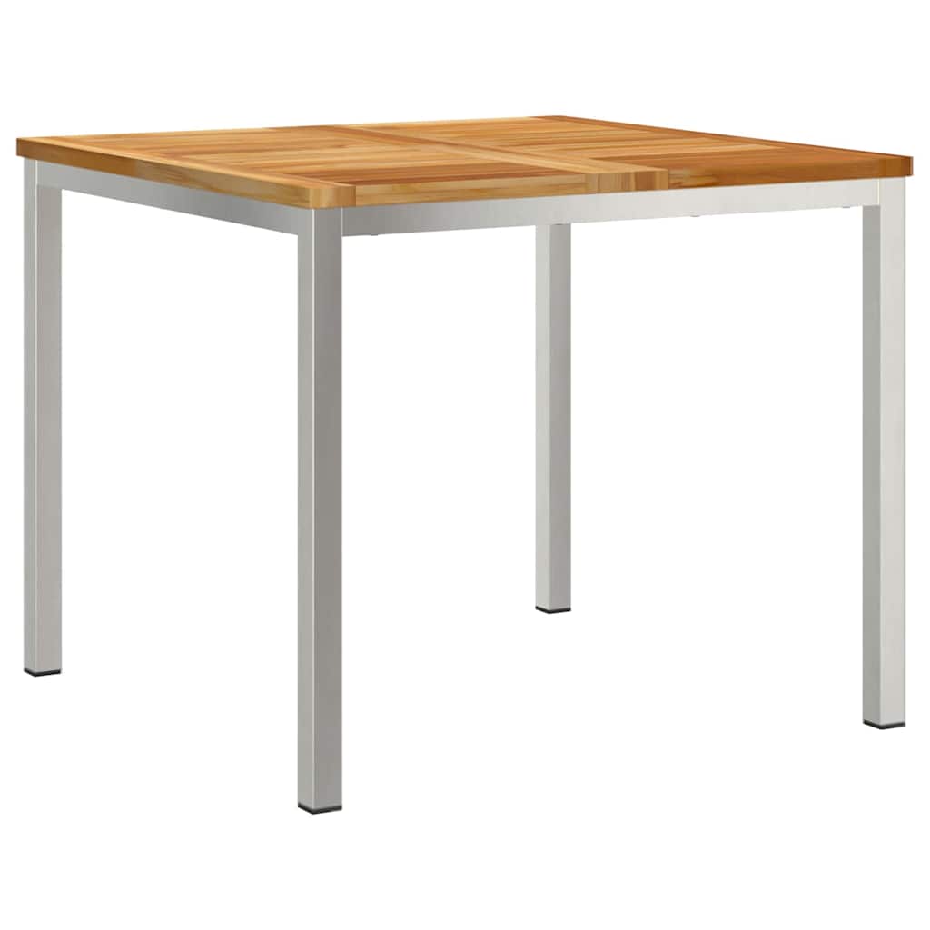 Vrtni set za objed 5 pcs Masivni teak drvo i nehrđajući čelik