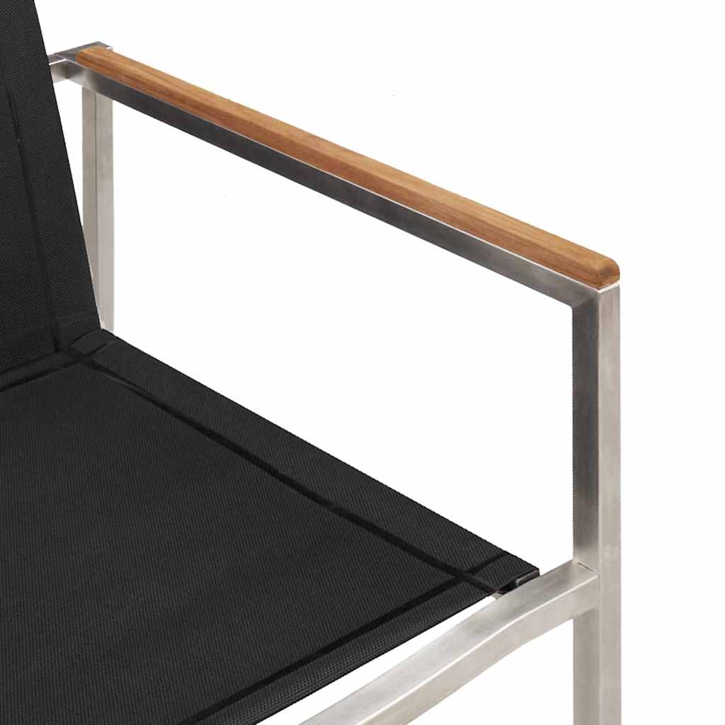 Vrtni set za objed 9 pcs Masivni teak drvo i nehrđajući čelik