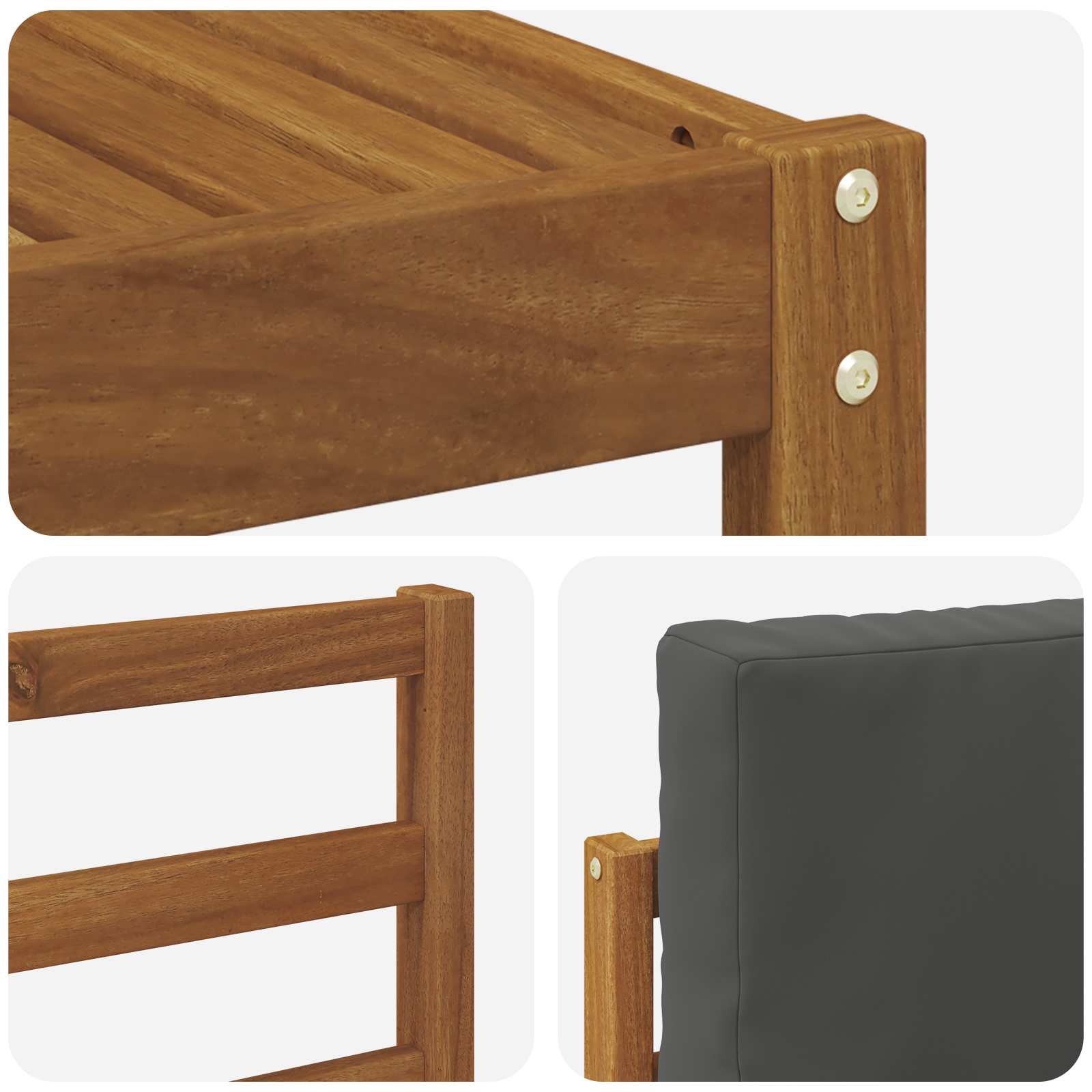 Set vanjskih sofa s jastukom 6 pcs Prirodna i antracit