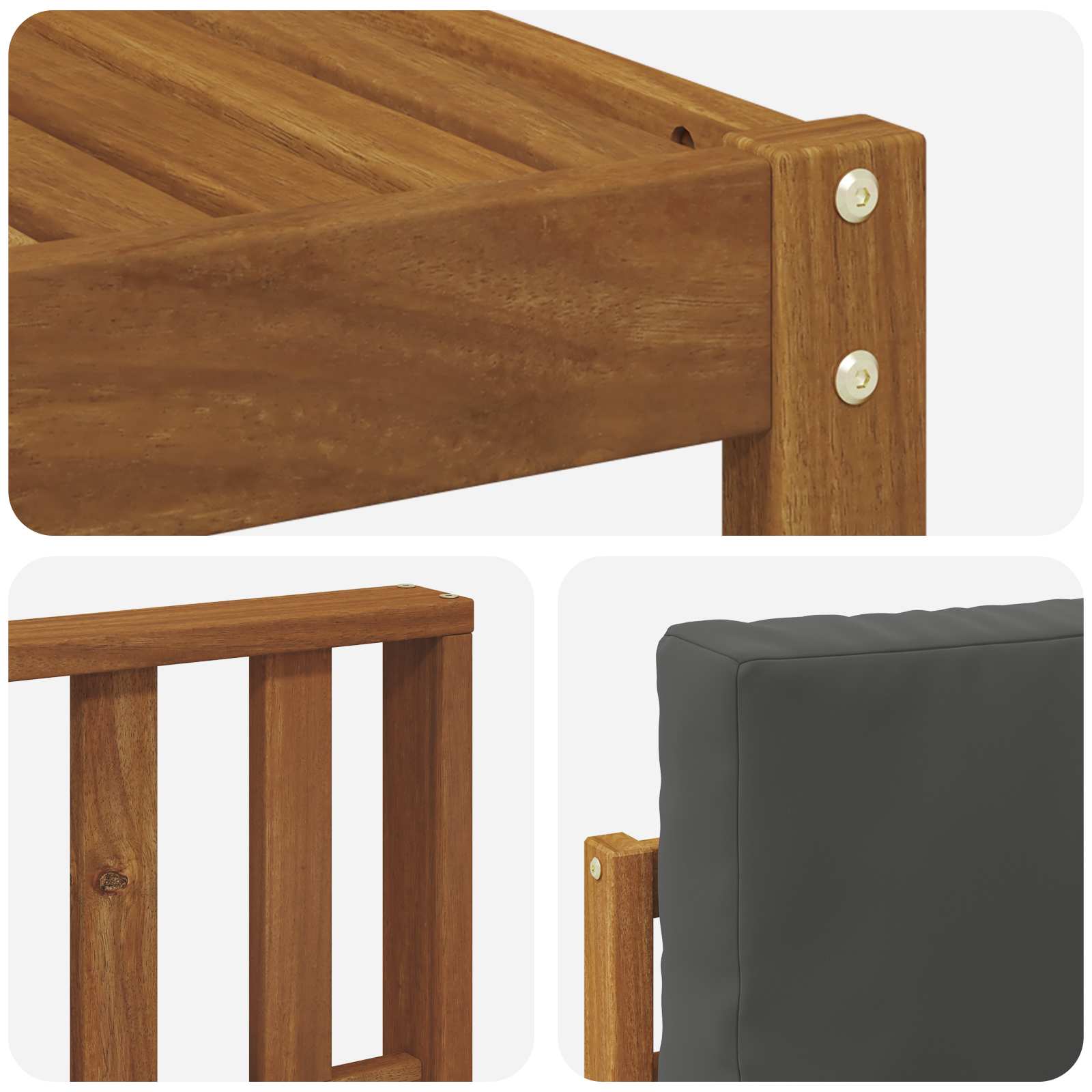 Set vanjskih sofa s jastukom 6 pcs Prirodna i antracit