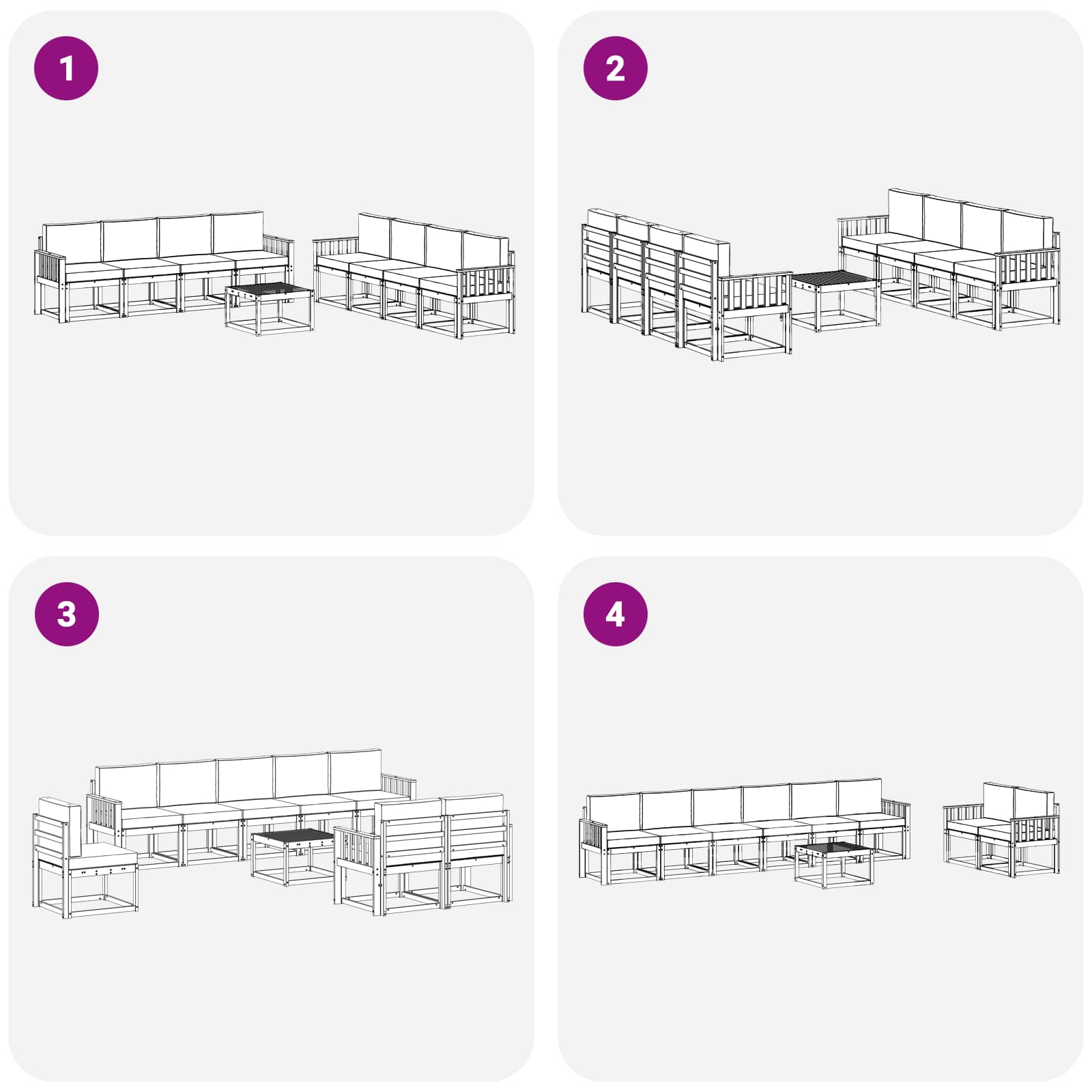 Set vanjskih sofa s jastukom 9 pcs Prirodna i bež
