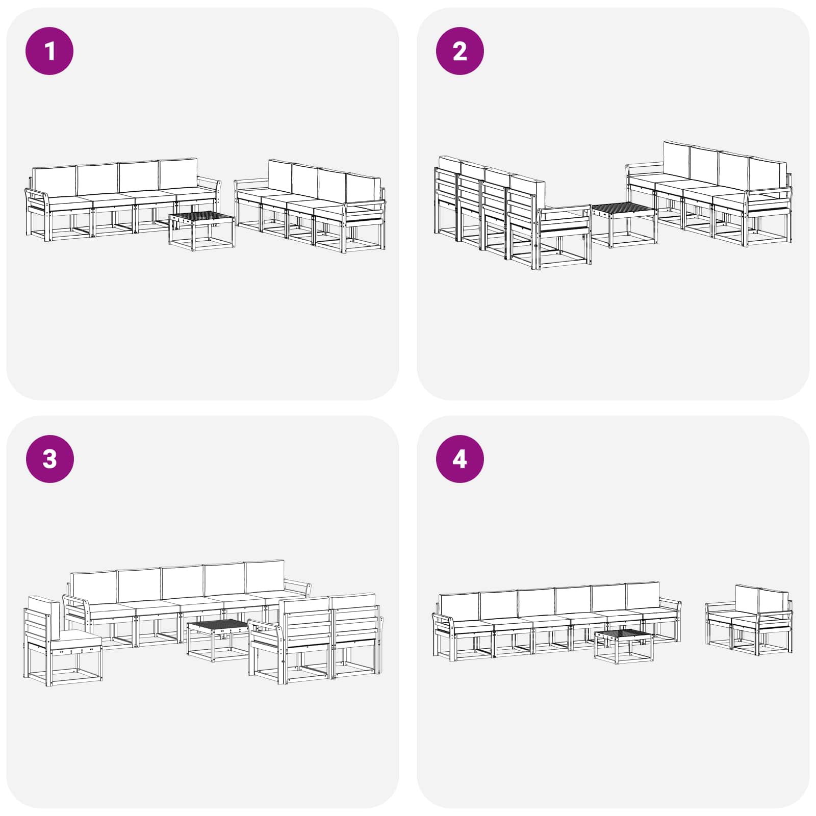 Set vanjskih sofa s jastukom 9 pcs Prirodna i bež