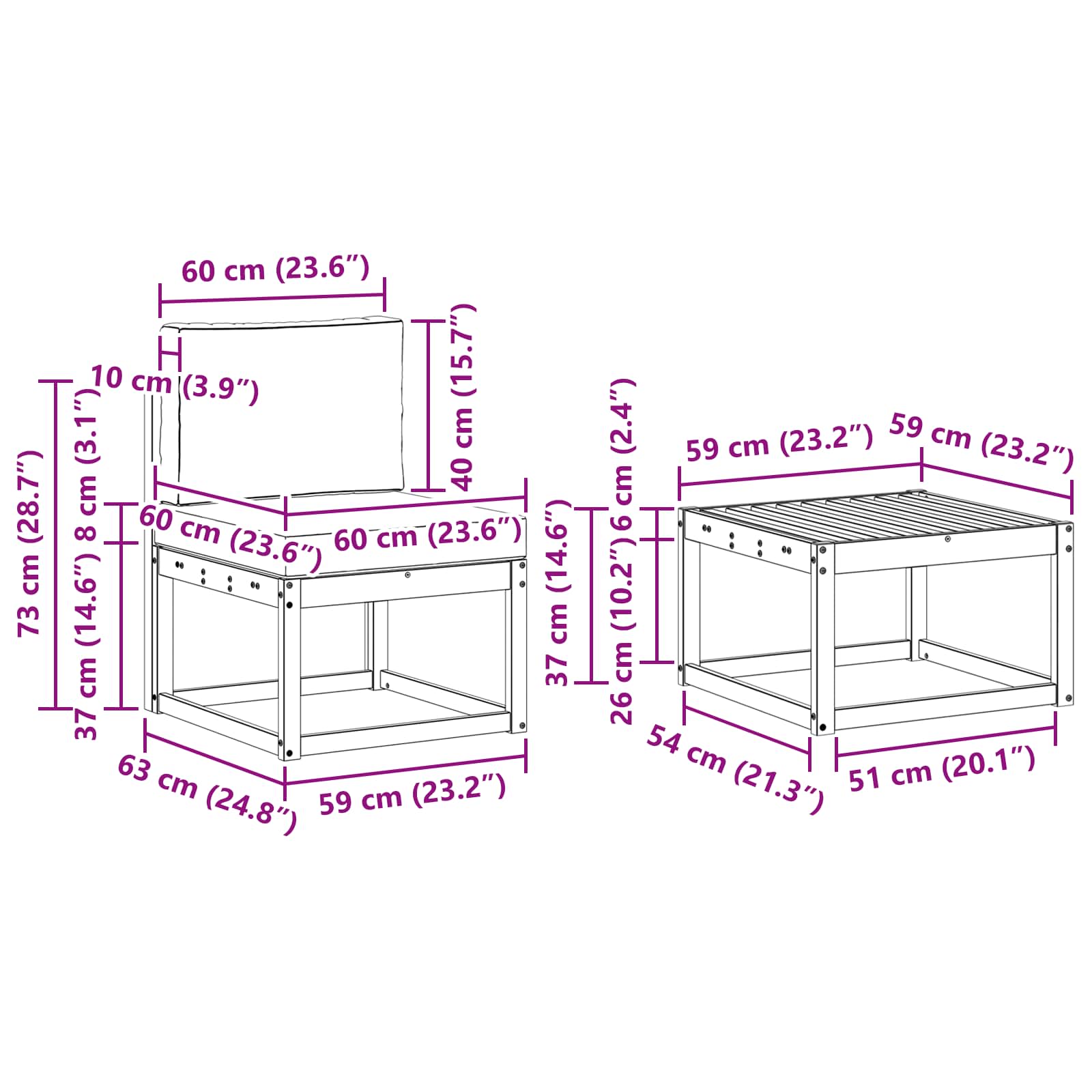 Set vanjskih sofa s jastukom 9 pcs Prirodna i bež