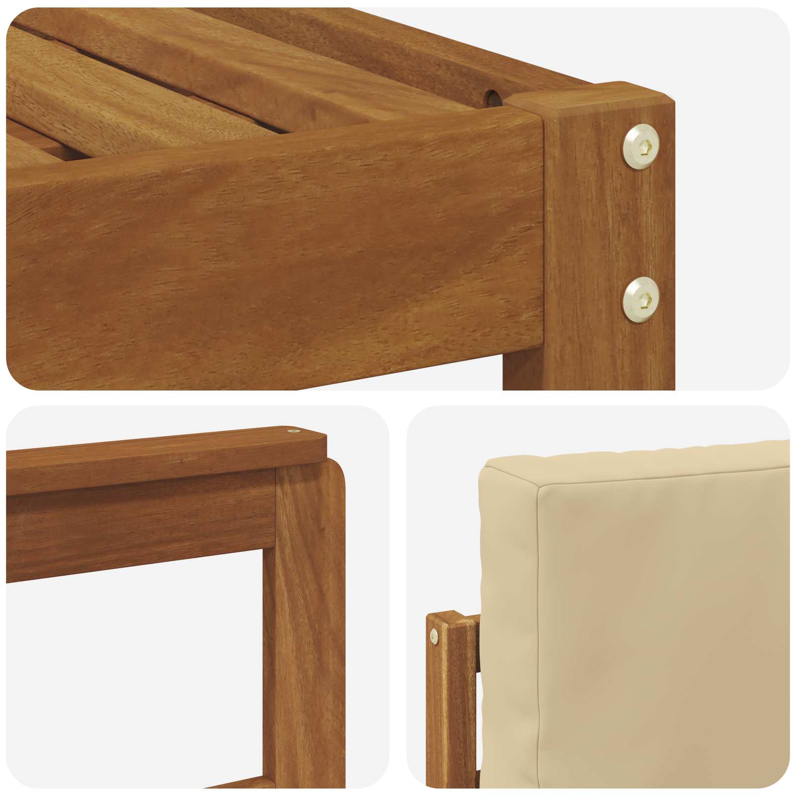 Set vanjskih sofa s jastukom 4 pcs Prirodna i bež