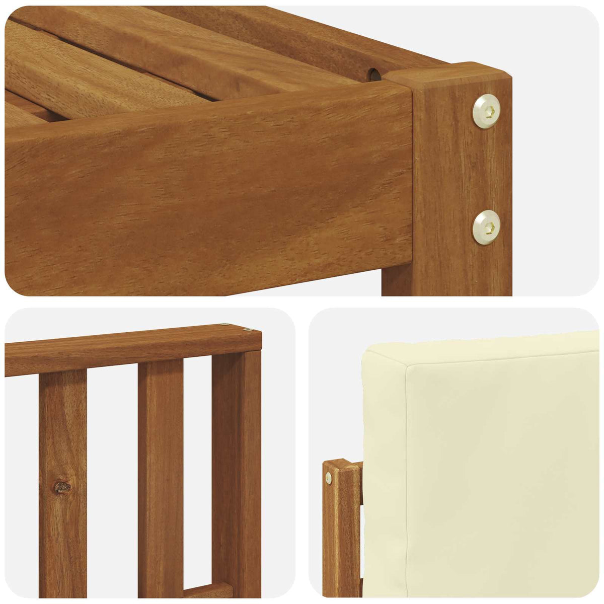 Set vanjskih sofa 4 kom. Prirodna i krem Smeđa 189,5 x 122,5 x 73 cm