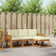 Set vanjskih sofa 4 kom. Prirodna i krem Smeđa 189,5 x 122,5 x 73 cm