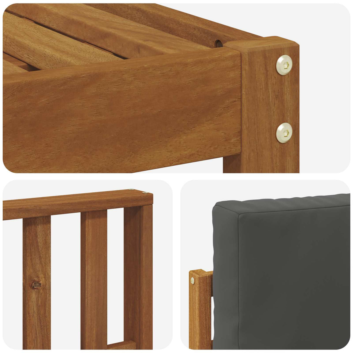 Set vanjskih sofa 4 kom. Prirodna i antracit Smeđa 189,5 x 122,5 x 73 cm