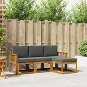 Set vanjskih sofa 4 kom. Prirodna i antracit Smeđa 189,5 x 122,5 x 73 cm